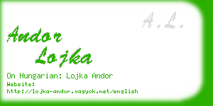 andor lojka business card